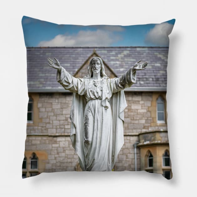 Statue of Christ Pillow by Adrian Evans Photography