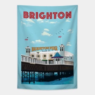 brighton pier classic travel art Tapestry