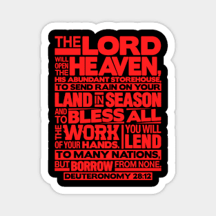 Deuteronomy 28:12 You Will Lend To Many Nations Magnet