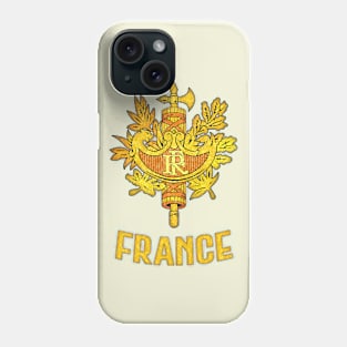 France  // Faded Style Coat of Arms Emblem Design Phone Case