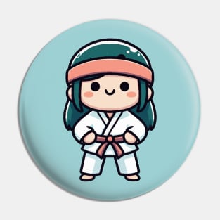 Karate mom in Japanese Style design Pin