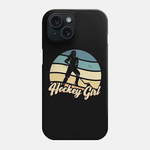 Ladies Hockey Girl Ice Hockey Vintage Phone Case by QQdesigns