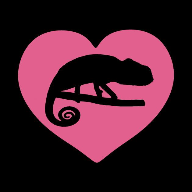 Pink Chameleon Heart for Chameleon Lovers by Mochi Merch