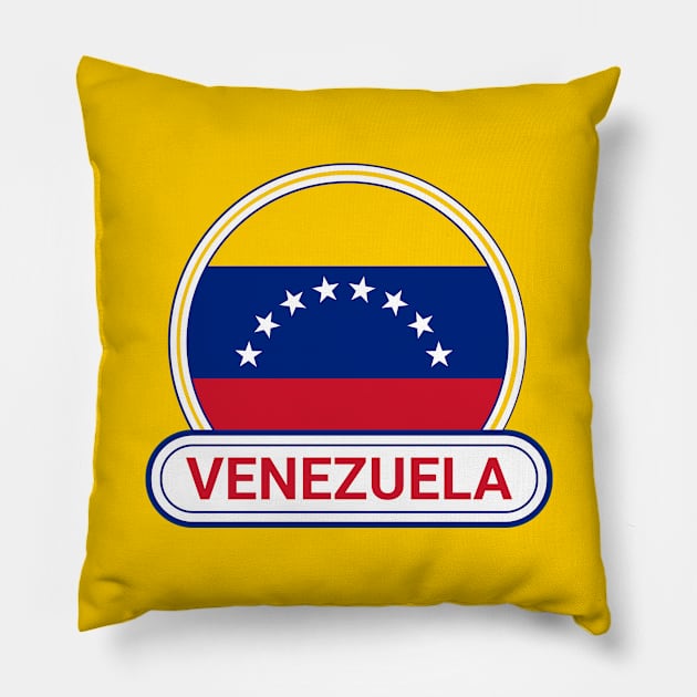 Venezuela Country Badge - Venezuela Flag Pillow by Yesteeyear