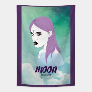 Moon Sensitive Girl Tapestry