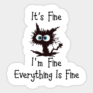 This is fine meme pin - Cat with flames 29x25mm