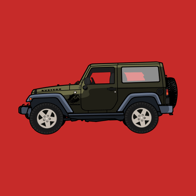 Jeep Wrangler Rubicon 2-door Green by antipc