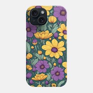 Purple and Yellow Flowers Phone Case