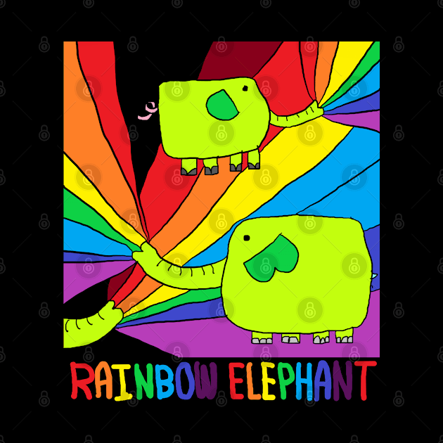 rainbow elephant by zzzozzo