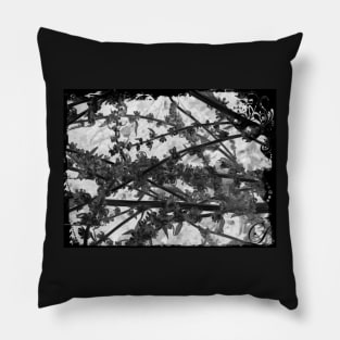 Black and White Beautiful Summer  flowers Pillow