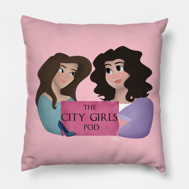 City Girls Pod Logo (Sex and the City Podcast) Pillow by Hallmarkies Podcast Store
