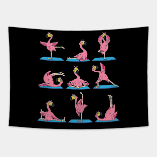 Funny Flamingo Yoga Tapestry