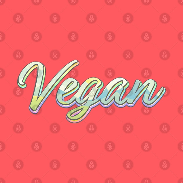 Vegan Colorful  Graphic Logo T-Shirt by NearlyNow