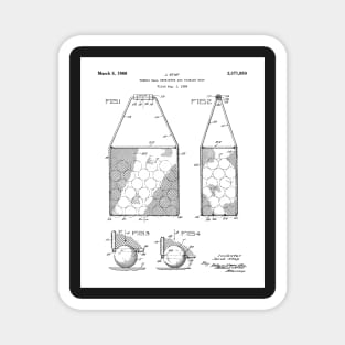 Tennis Hopper Patent - Tennis Player Coach Instructor Art - White Magnet