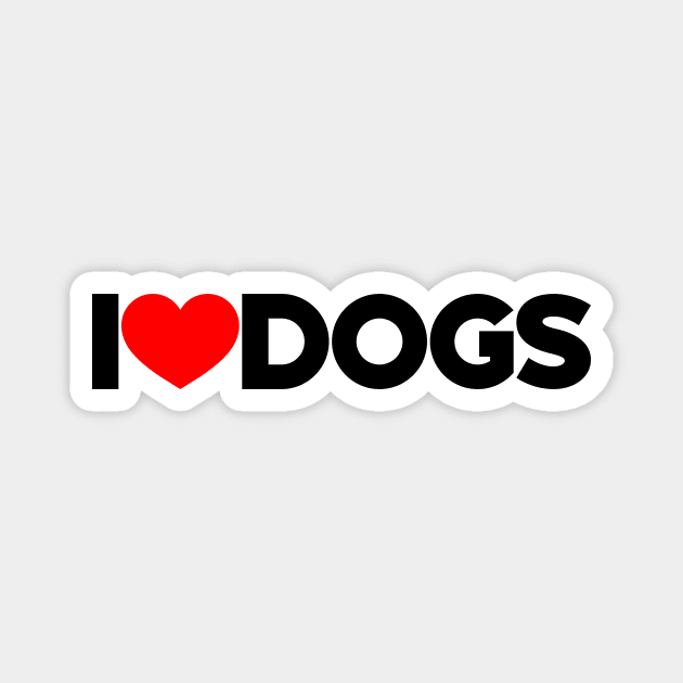 I Love Dogs Red Hearts Dog Lovers Magnet by Luluca Shirts