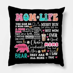 Retro Mom Life, Mothers Day, Groovy Mama, She is Mom, Blessed Mom, Mother's Day Pillow