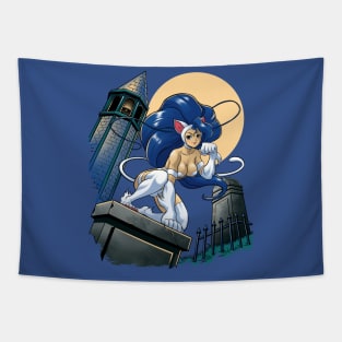 Midnight kitty Tapestry