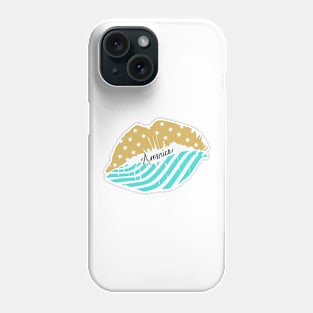 America kiss teal Phone Case