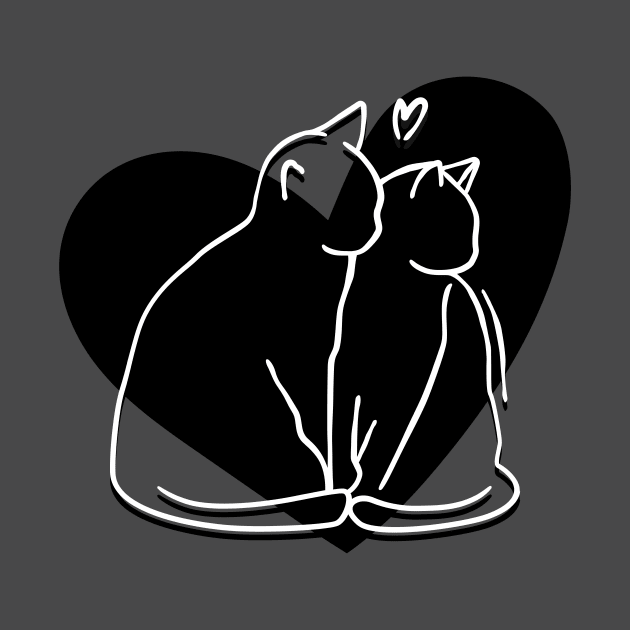 Black and white cats in love by Kristalclick 