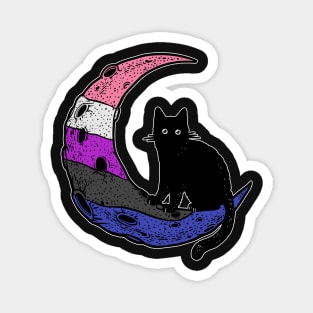 Genderfluid Cat Moon Magnet