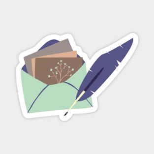 Letter Writing (blue) Magnet