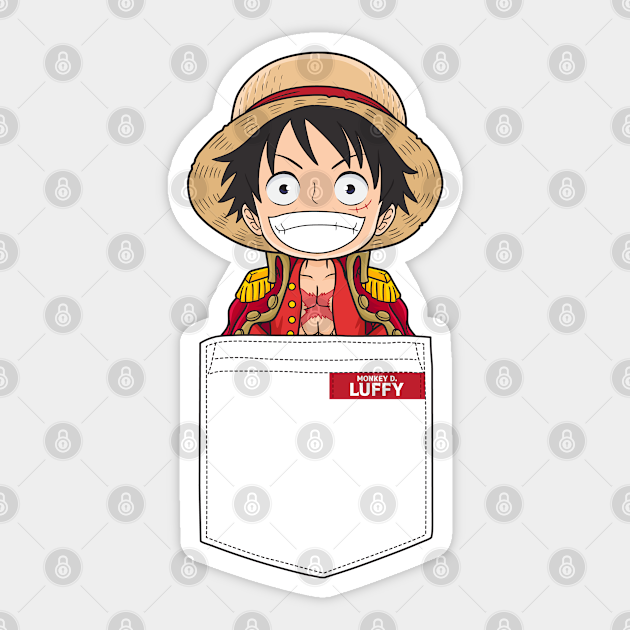 Monkey D Luffy Chibi Pocket - One Piece Anime - Sticker | TeePublic