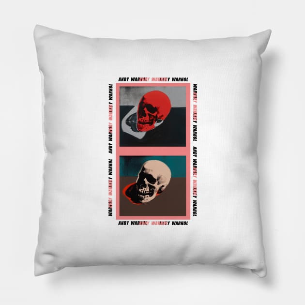 Andy Warhol Skull Art Pillow by thecolddots