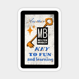 MB Another Key to Fun and Learning Vintage Boardgame Distressed Look Magnet
