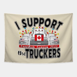 STAND WITH TRUCKERS - CONVOY FOR FREEDOM - ARC LETTERS BLACK Tapestry