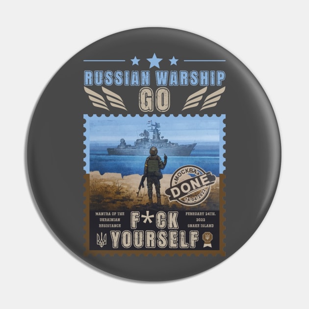 Russian Warship Go F*ck Yourself Pin by Myartstor 