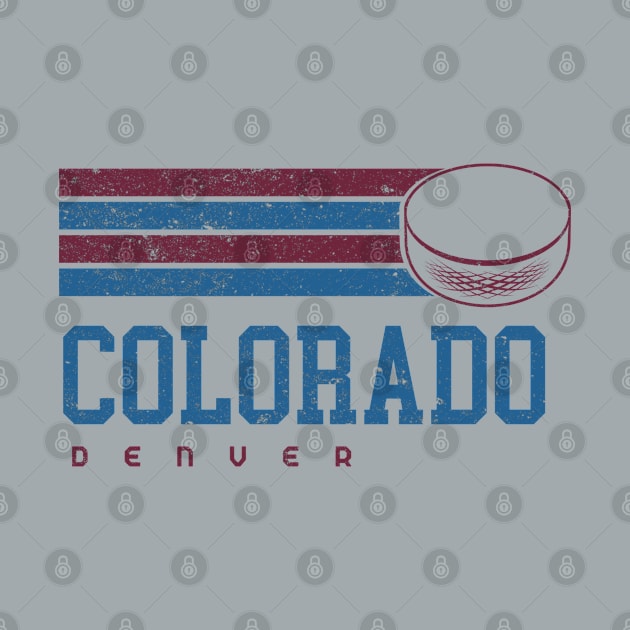 Colorado Hockey Retro Vintage Stripes by Ruffeli