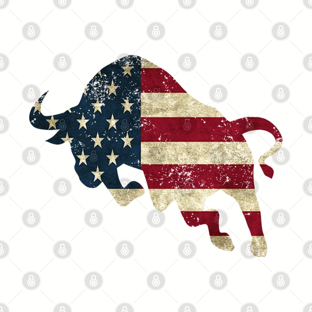 American Flag Bull by KayBee Gift Shop