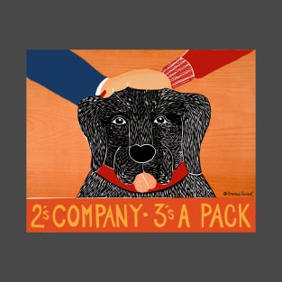 Two's Company, Three's a Pack - Stephen Huneck Funny Dog T-Shirt