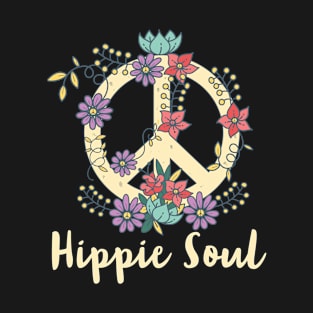 Daisy Peace Sign Hippie SoulFlowerLovers T-Shirt