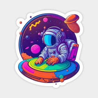 Retro Astronaut DJ Magnet