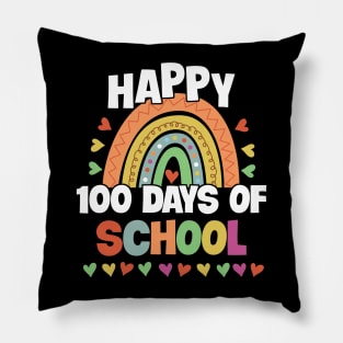 Happy 100 Days of School Rainbow Kids Boys Girls Teacher Pillow