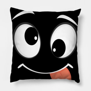 Funny tongue out smiley face Pillow