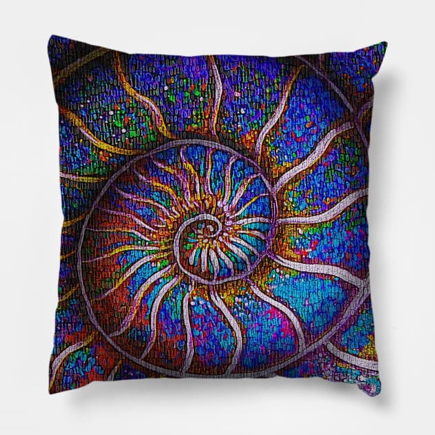 Binary Ammonite Pillow by Dual Rogue