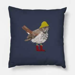 Swamping Hermit Thrush Pillow