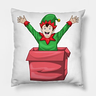 Elves Christmas Box Pillow