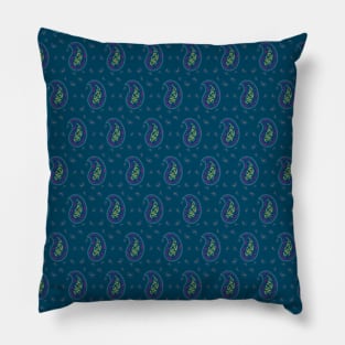 Paisley Pattern in Dodger Blue - Tradition of Persia Pillow