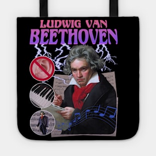 BEETHOVEN RAP TEE Ludwig Van Beethoven Cool Vintage Retro 90's Graphic Classical Composer Band T-Shirt Version 2 Tote