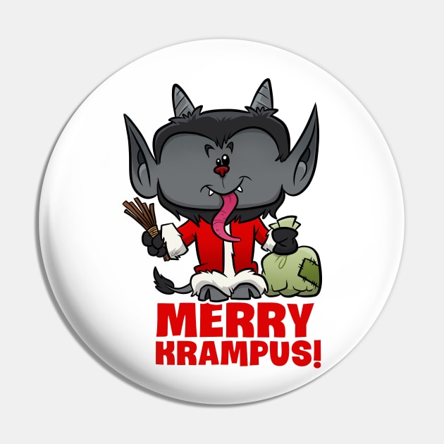 Merry Krampus Pin by binarygod