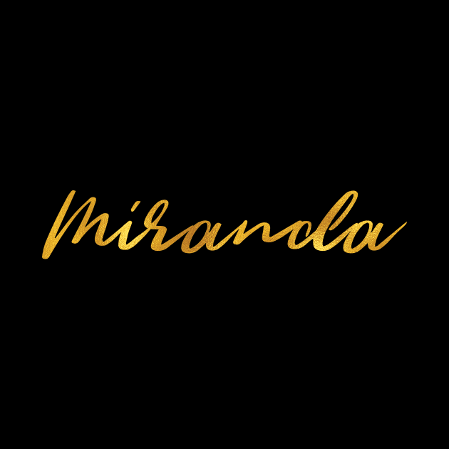 Miranda Name Hand Lettering in Faux Gold Letters by Pixel On Fire