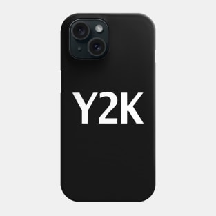 Y2K Minimal Typography White Text Phone Case