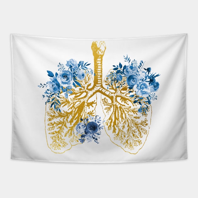 Anatomical Lungs Tapestry by erzebeth