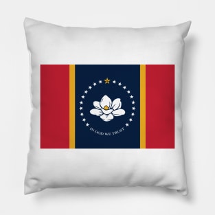 Mississippi Magnolia Flag Pillow