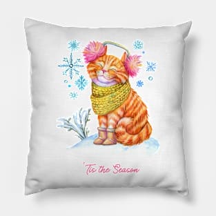 Tis The Seasons Winter Cat Pillow