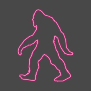 80's Gift 80s Retro Neon Sign Bigfoot T-Shirt