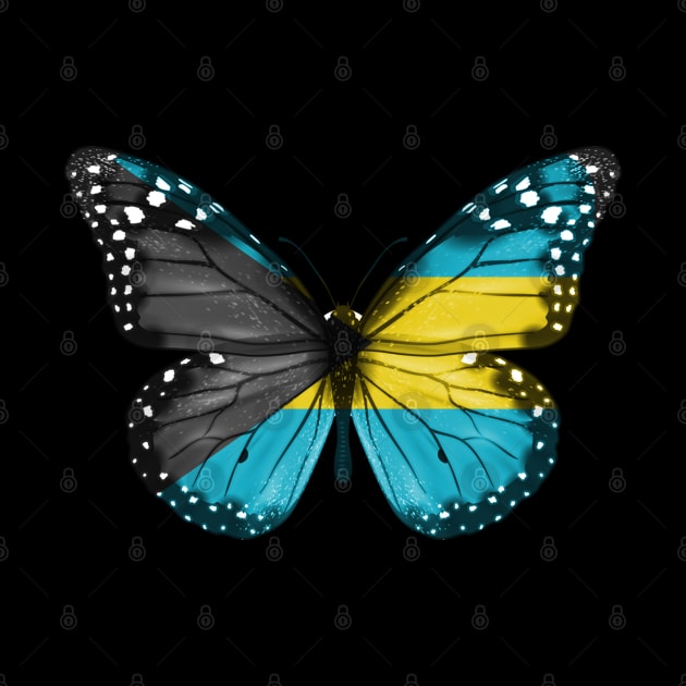 Bahamian Flag  Butterfly - Gift for Bahamian From Bahamas by Country Flags